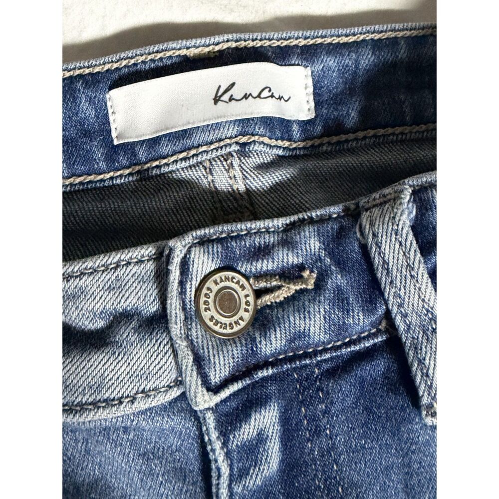 KanCan Kaden High Rise Distressed Fray Hem Ankle Skinny Jeans Medium Wash 9/28 - Picture 3 of 9